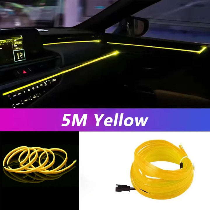 Car Interior LED Strip Light – 5M USB Flexible Neon Atmosphere Light for Auto DIY - Carmodza.com