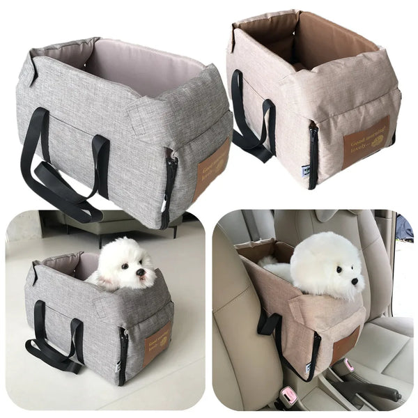 Dog Car Console Booster Seat | Portable Pet Travel Bed - Carmodza.com