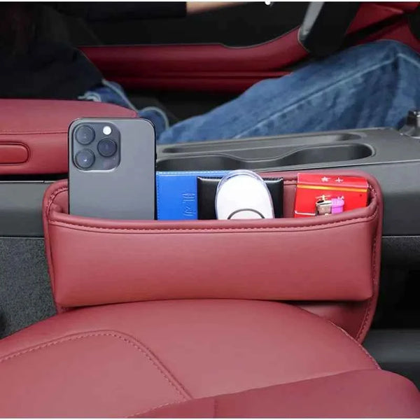 Car Seat Gap Storage Box – Leather Organizer for Extra Space - Carmodza.com