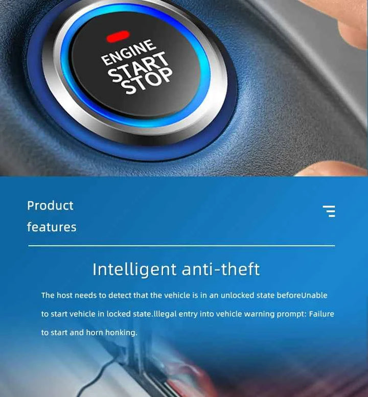 Universal Car Alarm Auto Start Stop System Remote Control Engine Ignition Autostart Kit Keyless Push Start System Car Accessorie