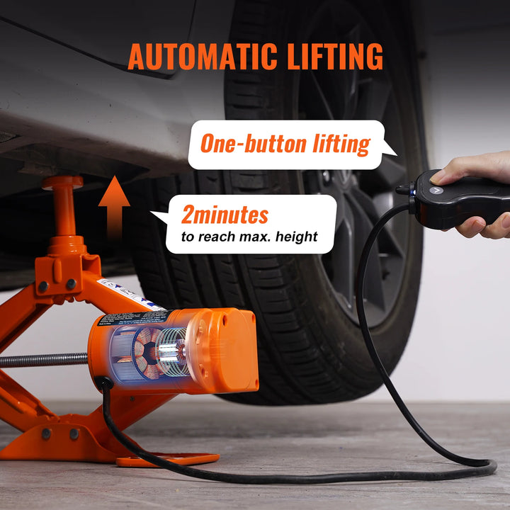 Electric Car Jack 3 Ton Kit with Impact Wrench 12V Portable - Carmodza.com