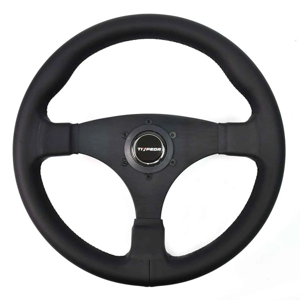 Universal Racing Steering Wheel 330mm Deep Dish Leather - Carmodza.com