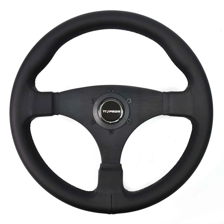 Universal Racing Steering Wheel 330mm Deep Dish Leather - Carmodza.com