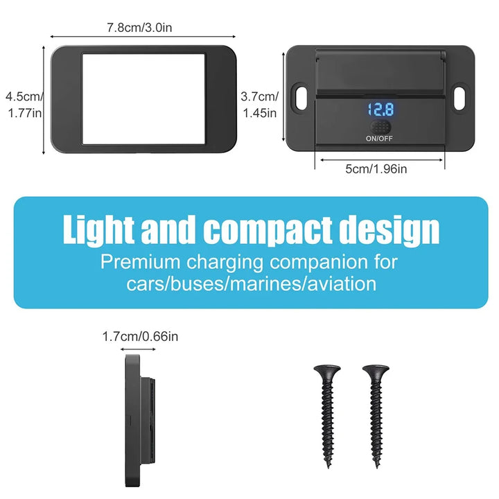 Fast Charge Car Socket Adapter with Switch | 12V-24V QC 3.0 & PD - Carmodza.com