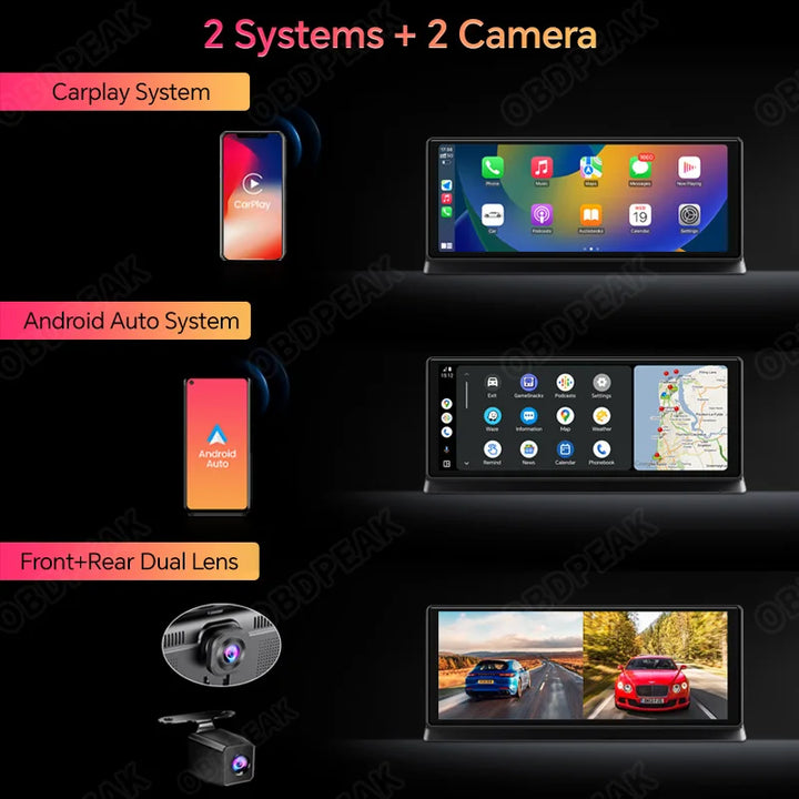 4K Wireless Carplay Android Auto Car DVR Dash Cam - Carmodza.com
