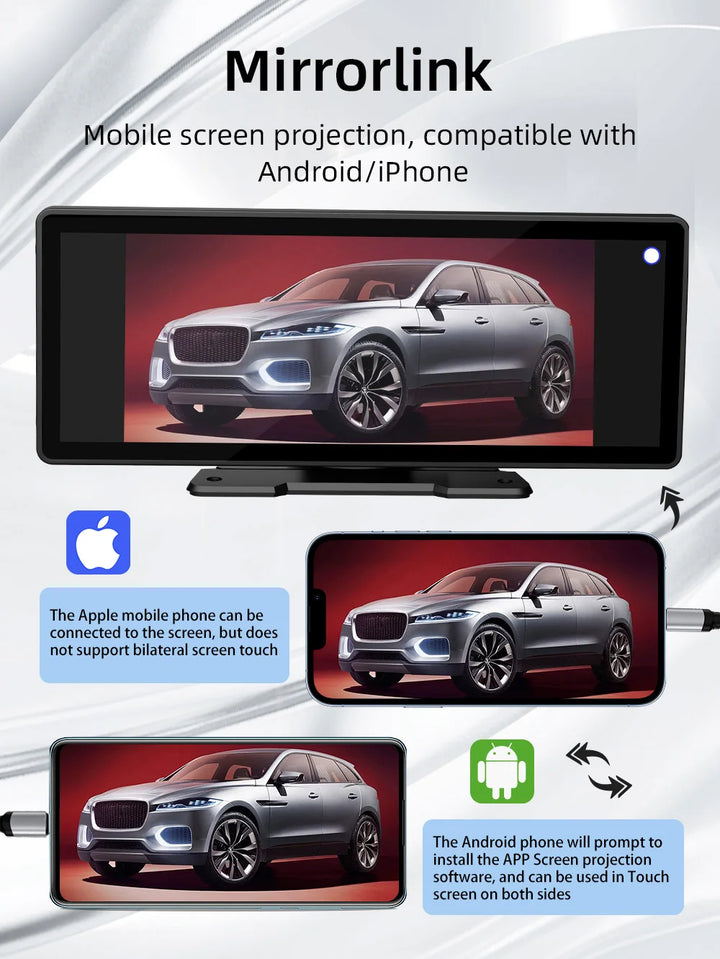 Wireless CarPlay Car Stereo Display - 10.26" HD Touchscreen - Carmodza.com