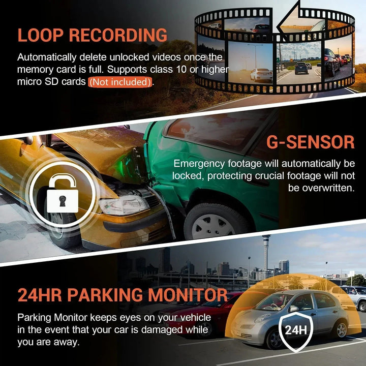 Dual Lens Car Dash Cam 1080P WiFi - Carmodza - Carmodza.com