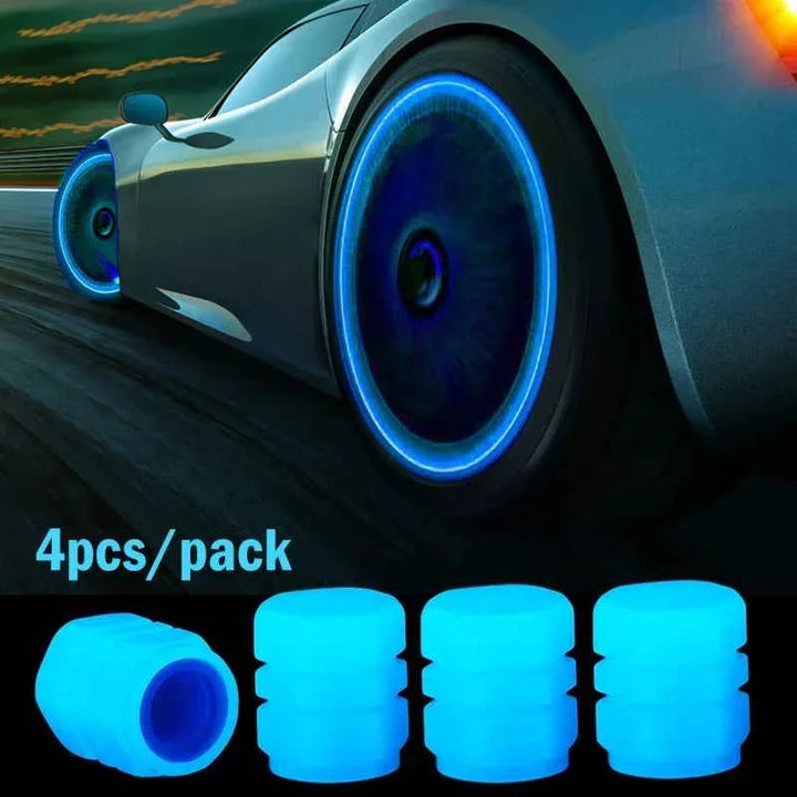 Luminous Car Tire Valve Caps | Universal Glow-in-the-Dark