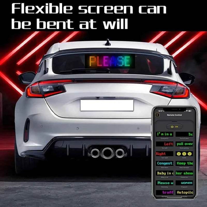 Flexible USB LED Car Display Screen with APP & Remote Control - Carmodza.com