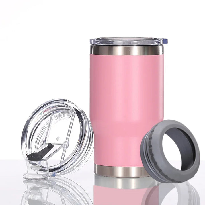 Car Insulated Can Cooler Cup – 4-in-1 Stainless Steel Tumbler - Carmodza.com