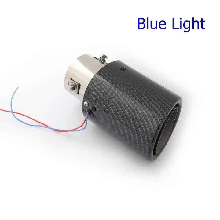 Universal Car Exhaust Muffler Pipe LED Red/Blue Light Tail Tip - Carmodza.com