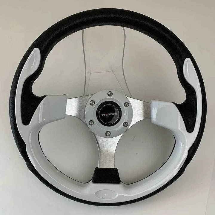 Universal Racing Steering Wheel 13-Inch Sport PU Leather Grip - Carmodza.com