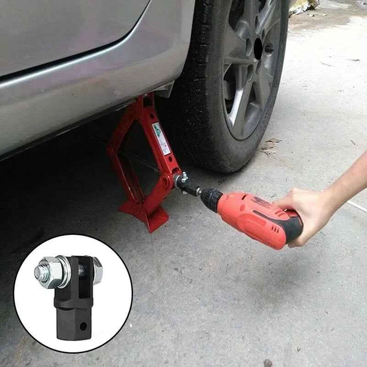 Scissor Jack Adapter 1/2 Inch Chrome Vanadium Steel Adapter Wrench Tool Automotive Jack Drill Adapters for Impact Drills Socket