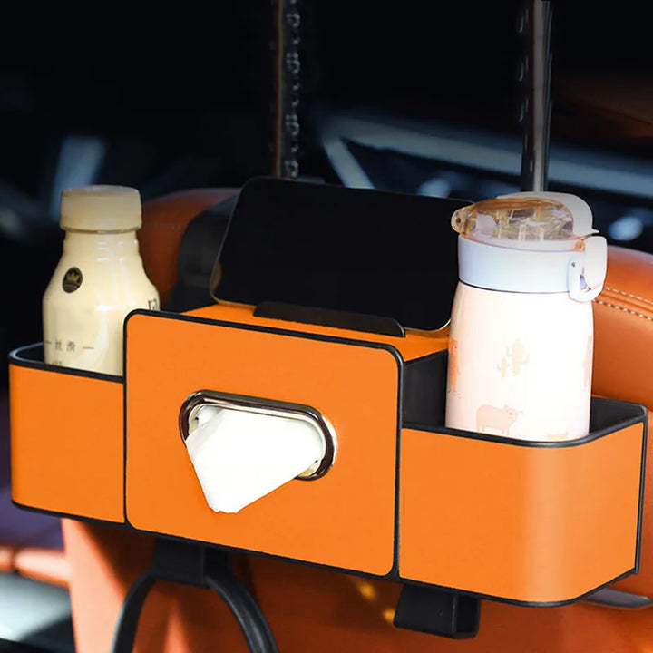 Car Backseat Storage Organizer Box with Cup & Phone Holder - Carmodza.com