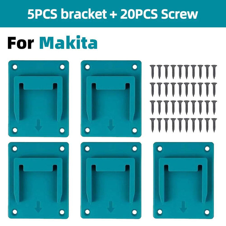Power Tool Wall Mount Holder for Makita, Milwaukee & Dewalt (5-Pack) - Carmodza.com