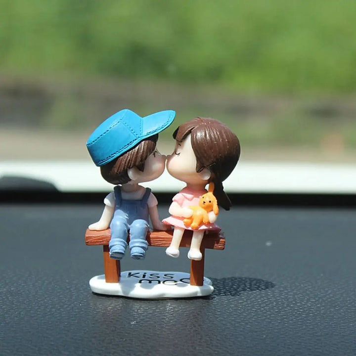 Home Decor Car Ornaments Creative Cartoon Couples Resin Kiss Figure - Carmodza.com