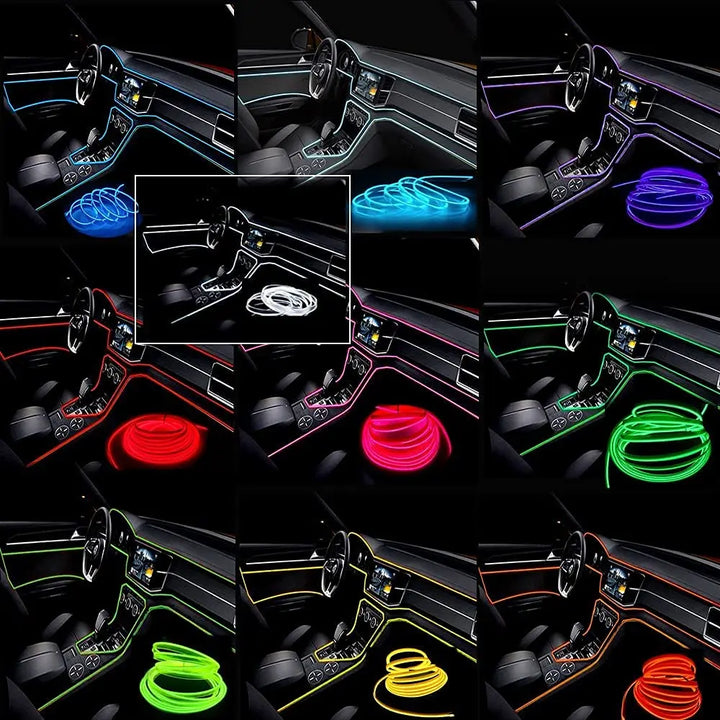 Car Interior LED Strip Light – 5M USB Flexible Neon Atmosphere Light for Auto DIY - Carmodza.com