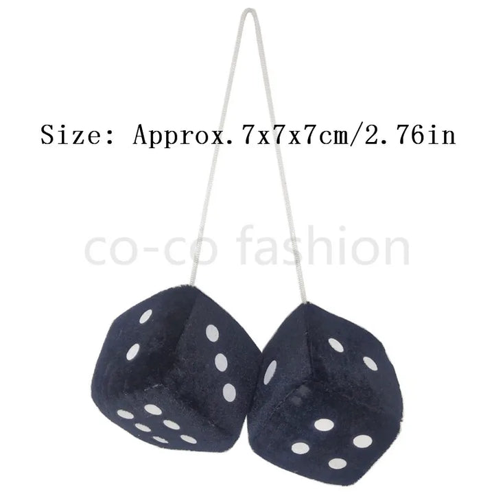 Dice Car Pendant: Velvet Plush Hanging Ornament New Year Gift - Carmodza.com