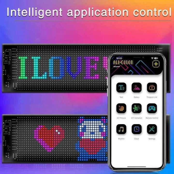 Flexible USB LED Car Display Screen with APP & Remote Control - Carmodza.com