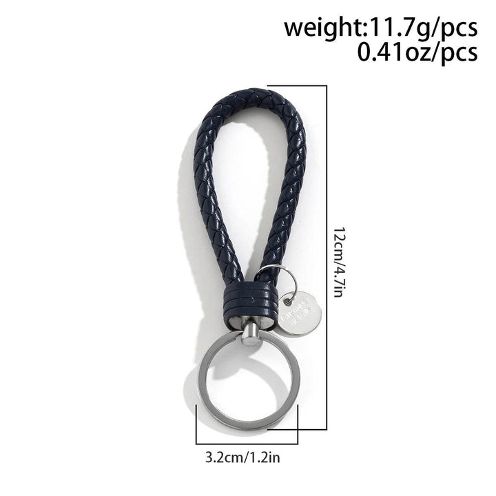 Braided Leather Car Keychain | Stylish Woven Rope Keyring - Carmodza.com