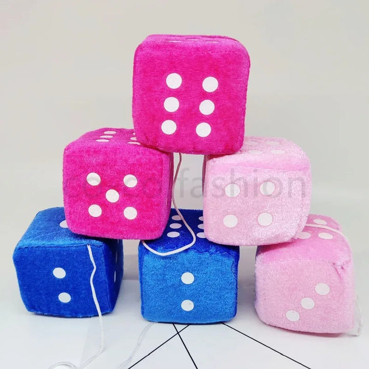 Dice Car Pendant: Velvet Plush Hanging Ornament New Year Gift - Carmodza.com