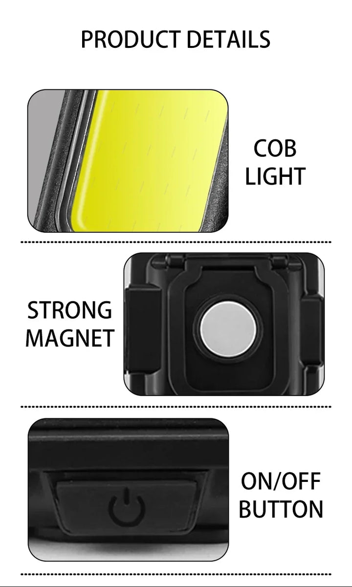 Rechargeable Car Keychain Flashlight with Magnet & Bottle Opener - Carmodza.com