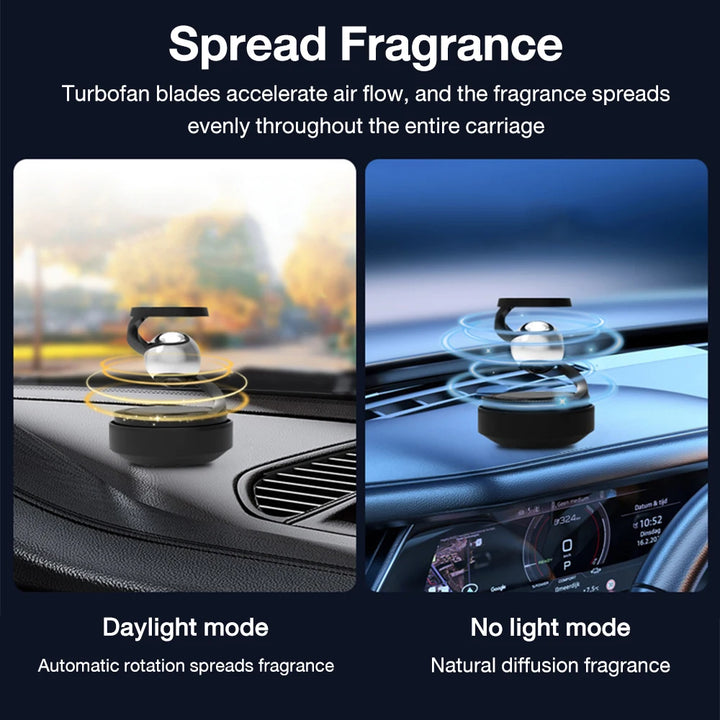 Solar Car Air Freshener | Automatic Rotation Dashboard Diffuser - Carmodza.com