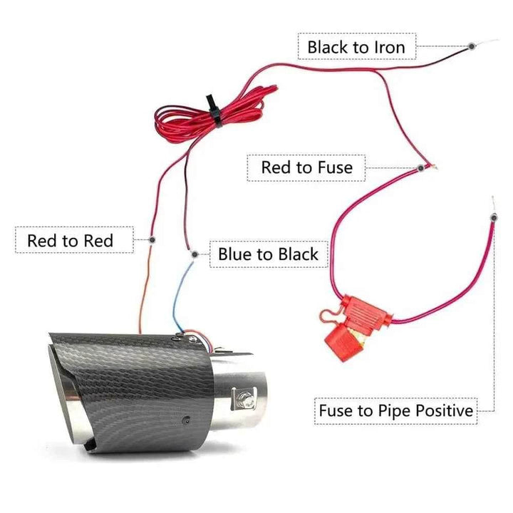 Universal Car Exhaust Muffler Pipe LED Red/Blue Light Tail Tip - Carmodza.com
