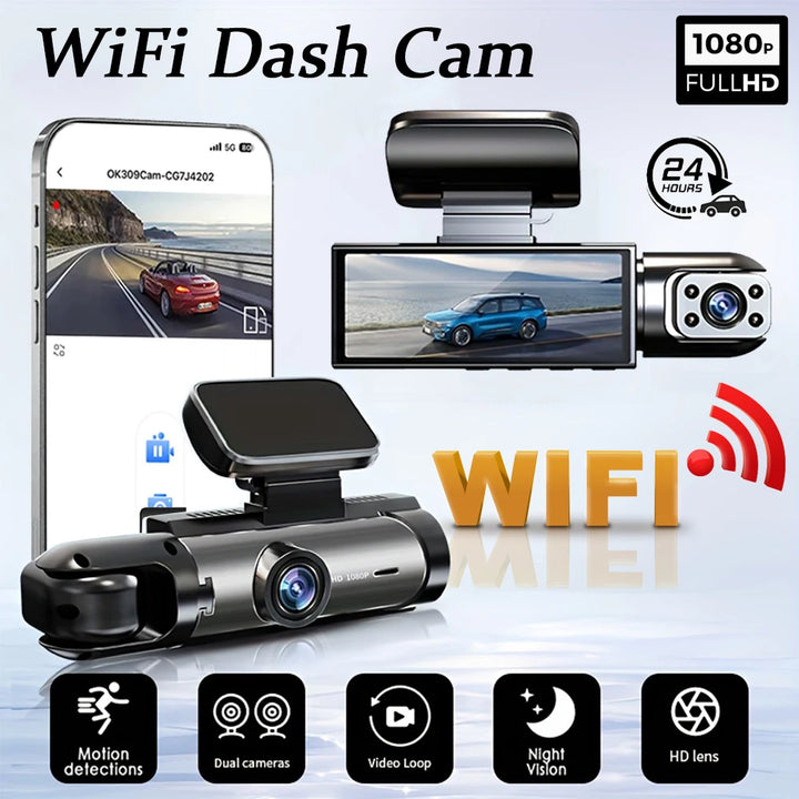 Dual Lens Car Dash Cam 1080P WiFi - Carmodza - Carmodza.com