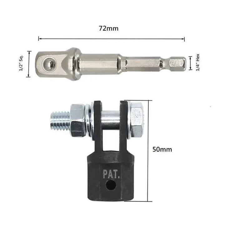 Scissor Jack Adapter 1/2 Inch Chrome Vanadium Steel Adapter Wrench Tool Automotive Jack Drill Adapters for Impact Drills Socket