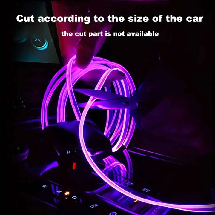 LED fiber optic light strip RGB neon light strip 24 key infrared remote control suitable for car interior decoration lightstrips