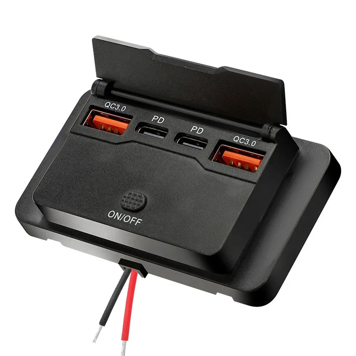 Fast Charge Car Socket Adapter with Switch | 12V-24V QC 3.0 & PD - Carmodza.com