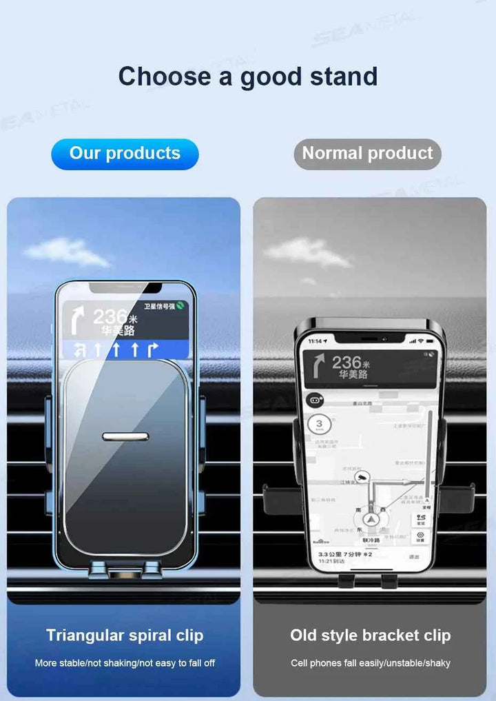 Universal Car Air Vent Phone Holder with Stable Metal Hook - Carmodza.com