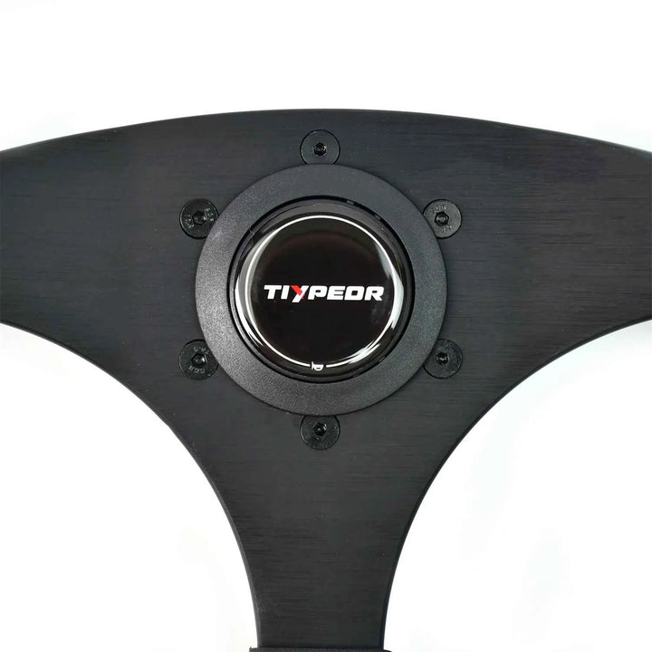 Universal Racing Steering Wheel 330mm Deep Dish Leather - Carmodza.com