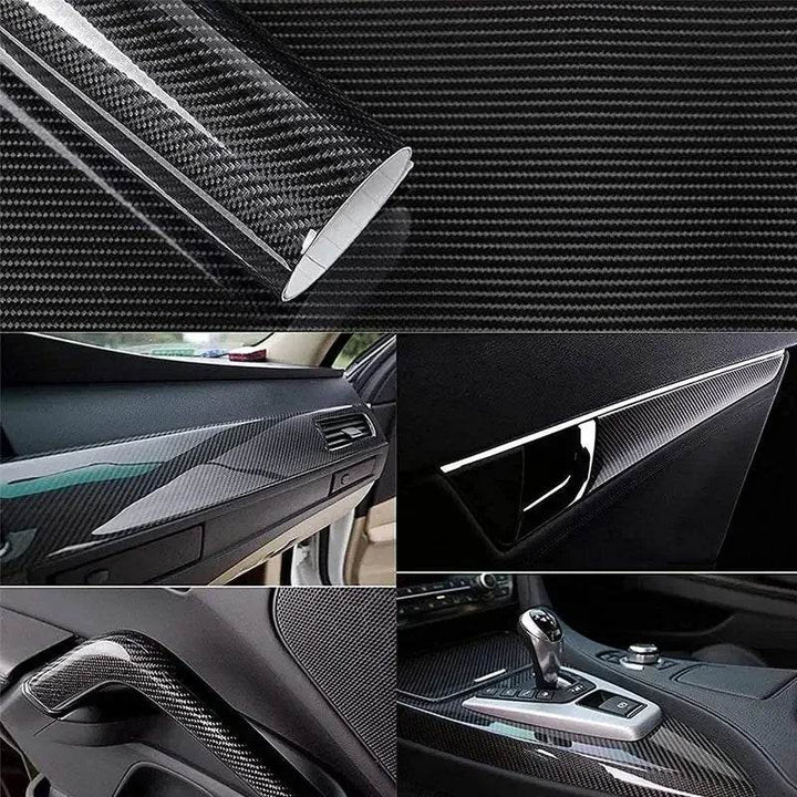 Carbon Fiber Car Interior Wrap | Self-Adhesive DIY Trim Sticker - Carmodza.com