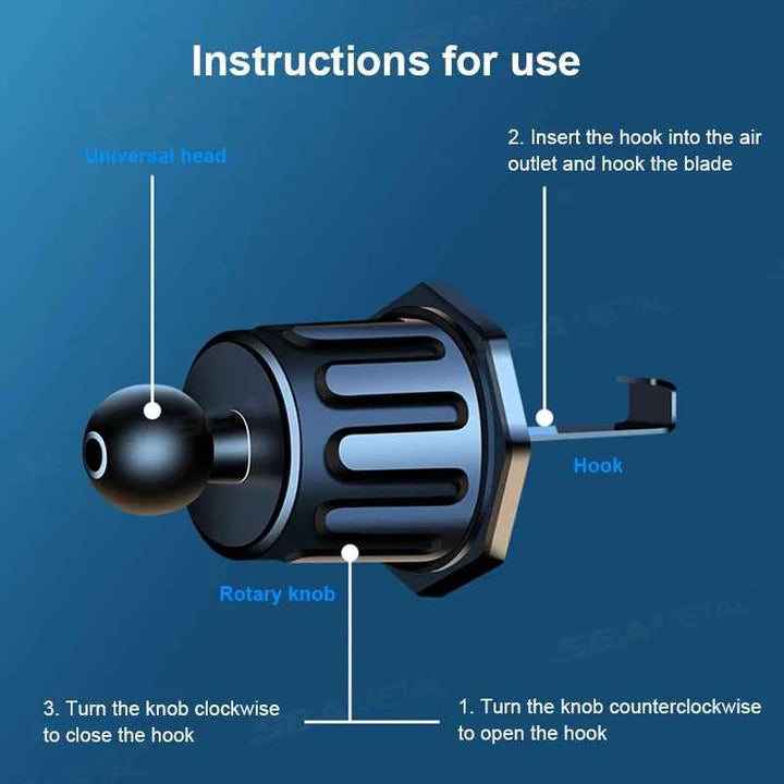 Universal Car Air Vent Phone Holder with Stable Metal Hook - Carmodza.com