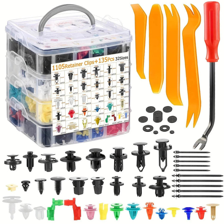 Universal Car Retainer Clips Kit with Fastener Remover Tool - Carmodza.com