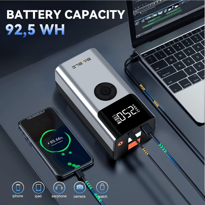 4 In 1 Car Jump Starter 7500A PowerBank with 150PSI Air Pump and 12V Battery Booster for 10.0L Gasoline and 8.0L Diesel Engines - Carmodza.com