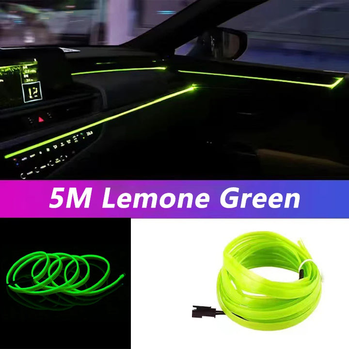 Car Interior LED Strip Light – 5M USB Flexible Neon Atmosphere Light for Auto DIY - Carmodza.com