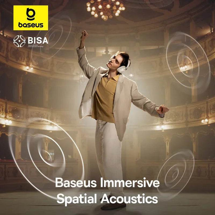 Baseus Wireless Noise Canceling Headphones - 120H Playtime - Carmodza.com
