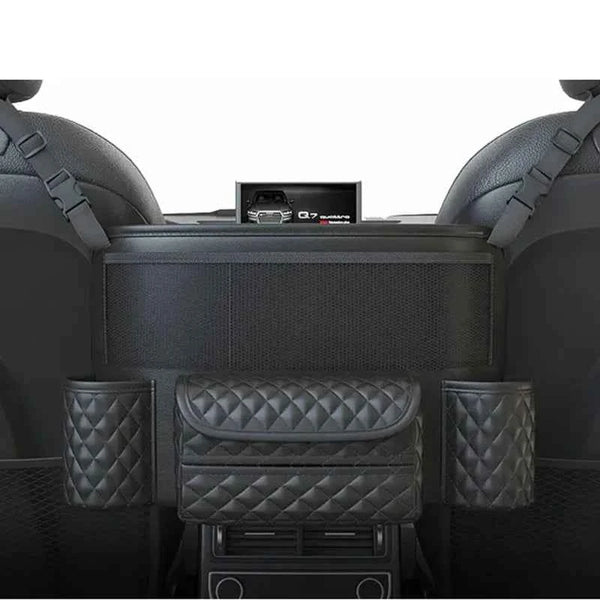 Universal Car Seat Middle Storage Bag – PU Leather Organizer - Carmodza.com