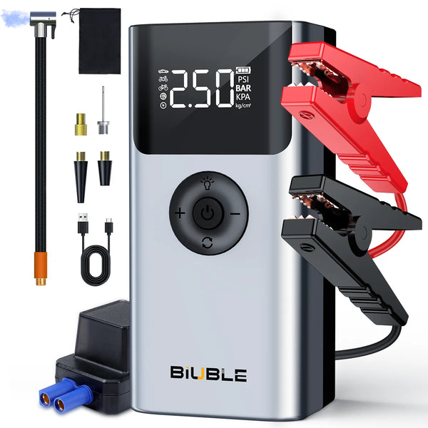 4 In 1 Car Jump Starter 7500A PowerBank with 150PSI Air Pump and 12V Battery Booster for 10.0L Gasoline and 8.0L Diesel Engines - Carmodza.com