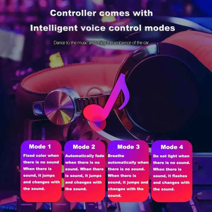 LED fiber optic light strip RGB neon light strip 24 key infrared remote control suitable for car interior decoration lightstrips