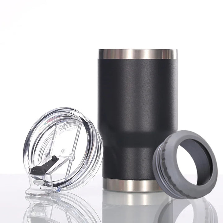 Car Insulated Can Cooler Cup – 4-in-1 Stainless Steel Tumbler - Carmodza.com