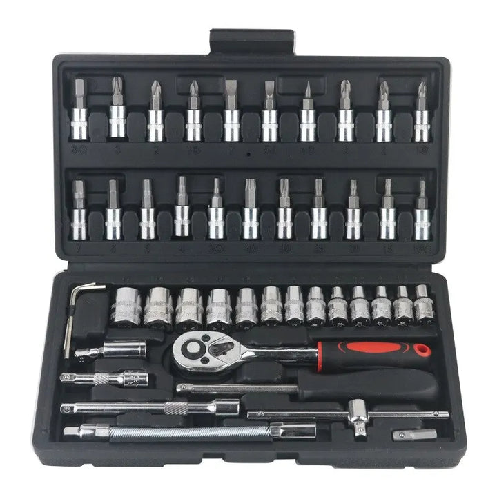 Car Repair Socket Wrench Set - 46pcs Professional Mechanic Kit - Carmodza.com