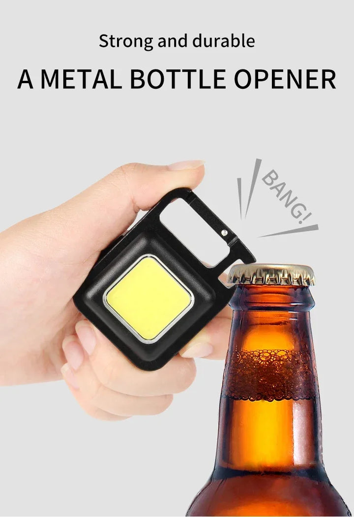 Rechargeable Car Keychain Flashlight with Magnet & Bottle Opener - Carmodza.com