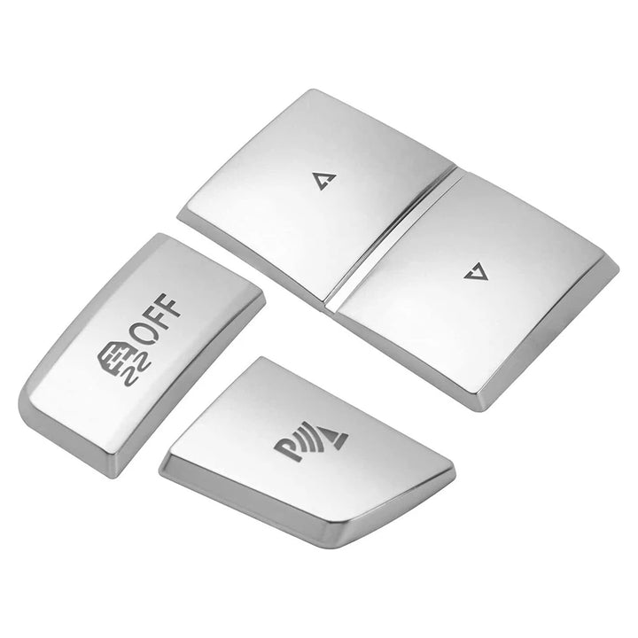BMW Interior Switch Button Covers | Premium Silver ABS Trim Set - Carmodza.com