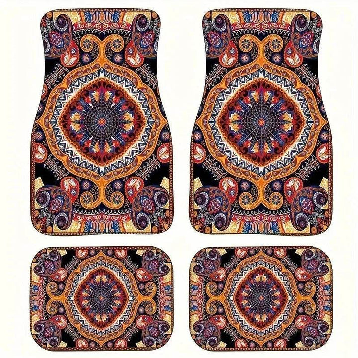 Bohemian Car Foot Mats Universal - 4 Piece Set - Carmodza.com