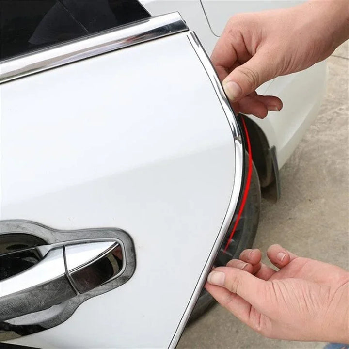 Car Door Edge Protector Strip | Silver DIY Moulding Guard Trim - Carmodza.com