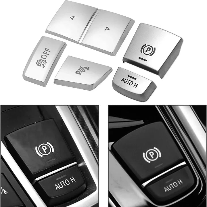BMW Interior Switch Button Covers | Premium Silver ABS Trim Set - Carmodza.com